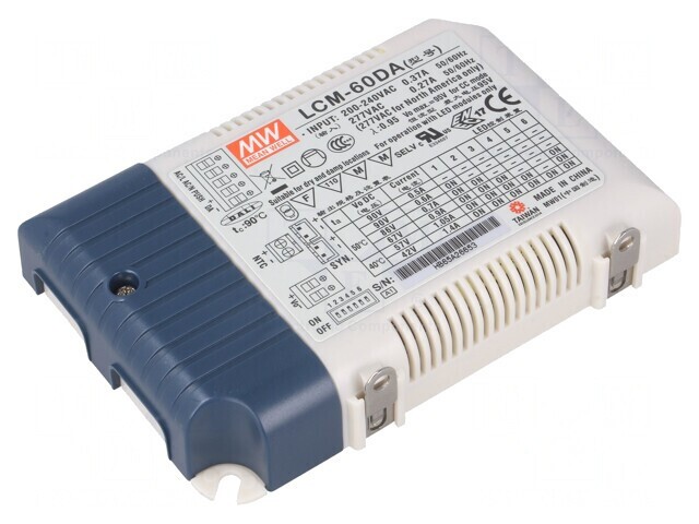 Alimentator LED 60W DALI 2-90VDC IP20