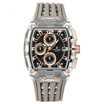 Ceas barbatesc de mana Naviforce Fashion Sport Casual Analog Quartz Gri foto