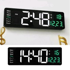 Ceas de perete digital LED 6626, USB, telecomanda, 2 modele foto
