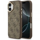 Husa MagSafe pentru Apple iPhone 17, Guess, 4G Classic, Maro