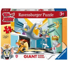 Ravensburger - Puzzle mare de podea Tom si Jerry 24 piese