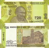 India 20 Rupees 2022 UNC, Bancnota Ne流通, Asia