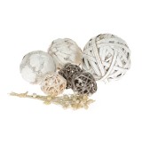 Decoratiune Sfere si crenguta, set 7 bucati, ATU-081390, Oem