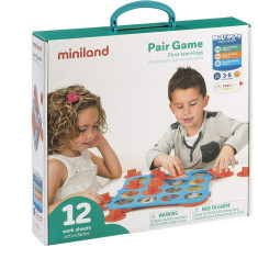 Joc de memorie 12 activitati Pair Game - First Learnings Set, 3-6 ani, Miniland 31920