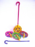 Jucarie de impins Cimbari, Roată Mică, Plastic Non-Toxic, 20x16x3 cm, Peste 1 An