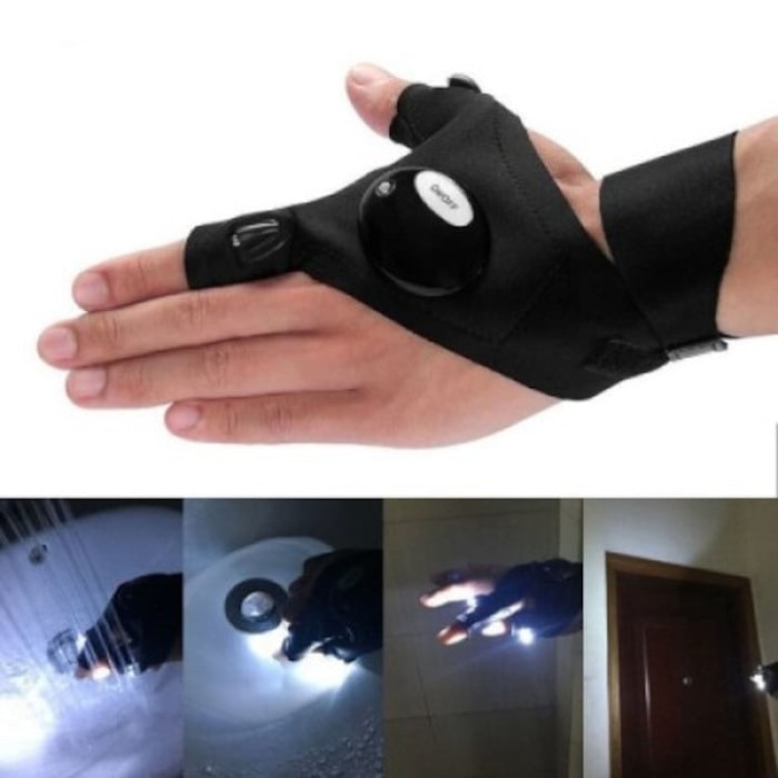 Manusa LED multifunctionala, elastica, rezistenta la apa, reglabila, pentru atelier, pescuit, uz casnic, camping, lucrul cu plante, negru