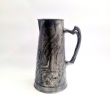 Cana Ulcior pentru bere din Cositor OSIRIS 601 perioada 1900 Art Nouveau Jugendstil Walter Scherf &amp; Co. , Germania 25 cm inaltime