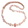 Colier perle cultură, cuart roz și opal roz Special Plus argint 925 placat aur roz 80cm + cutie cadou
