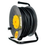 Derulator cablu electric cu flanse metalice, 4 prize, 25 m, 3 x 2.5 mmp, contact de protectie