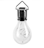 Lampa Led solara tip Bec cu agatatoare, Argintiu, Sticla, Oem