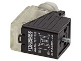 Conector cu valvă, mamă, 3 pini, IP65, &icirc;n unghi