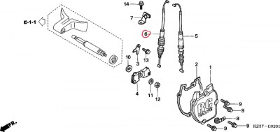 Cablu power valve 2002 Honda CR250R #6 Cod Produs: MX_NEW 14340KZ3L20HO foto