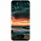 Husa silicon pentru Apple Iphone 8, Dramatic Rocky Beach Shore Sunset