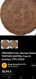 Austria 1 ein Kreutzer kreuzer 1794 H , detalii