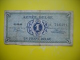 HOPCT BELGIA 1 FRANC 1946 ARMATA BELGIANA-BANCNOTA MILITARA-RARA