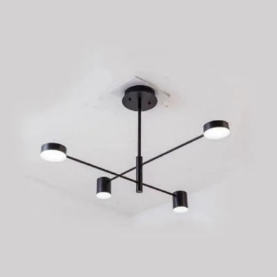 Lustra LED GALIOS 48W, 4 Elemente, lumina Rece/Calda/Neutra, Negru ModernLight Concept foto
