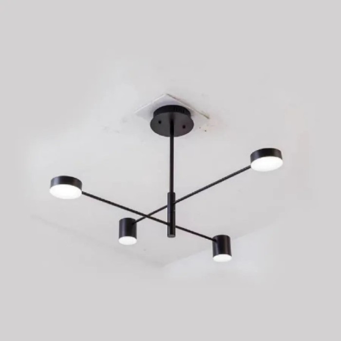 Lustra LED GALIOS 48W, 4 Elemente, lumina Rece/Calda/Neutra, Negru ModernLight Concept