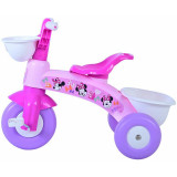 Cumpara ieftin Tricicleta copii, Volare, Minnie Mouse, Cu mecanism de pedalare libera, Cu 2 cosulele, Pana in 25 kg, 1-3 ani, Roz/Violet