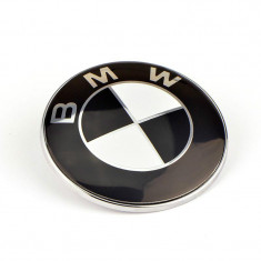 Emblema, sigla BMW seria 3,5 dimensiune 74 mm negru cu alb foto