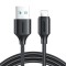 Cablu pentru incarcare si transfer de date Joyroom S-UL012A9, USB/Lightning, 2.4A, 1m, Negru