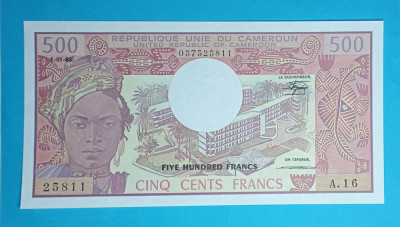 Camerun 500 Francs 1983 &amp;#039;Yaounde&amp;#039; UNC serie: A.16 25811 foto