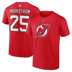 New Jersey Devils tricou de bărbați Jacob Markstrom #25 New Jersey Devils Authentic Stack Name &amp;amp; Number red - L