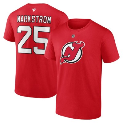 New Jersey Devils tricou de bărbați Jacob Markstrom #25 New Jersey Devils Authentic Stack Name &amp;amp;amp; Number red - XL foto