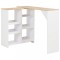 Masa de bar cu raft mobil, alb, 138x39x110 cm