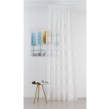 Perdea Mendola Fabrics, model Musette, Jade, batist, alb-argintiu, H 300 cm