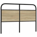 Tablie Pat Stejar Sonoma 135cm, Cadru Metalic Robust, Suport Spate, 142x100cm