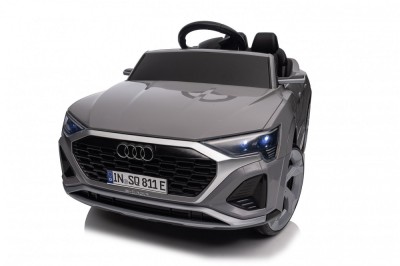 Masinuta electrica pentru copii, Audi SQ8, 70W, 12V, roti moi si scaun tapitat, gri foto