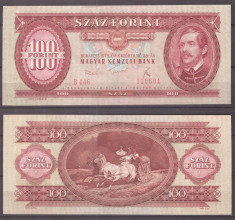 Ungaria 1975 - 100 forint aUNC-UNC foto