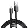 Cablu de date Baseus Cafule Tough Quality USB To Type-C QC3.0 2A 3m - CATKLF-UG1 - Negru-Gri