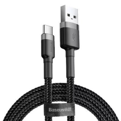 Cablu de date Baseus Cafule Tough Quality USB To Type-C QC3.0 2A 3m - CATKLF-UG1 - Negru-Gri foto