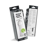 Manșon pentru penis CRUSHIOUS Dotted, pentru &icirc;ngroșare și stimulare intensă, texturat, cu striații, transparent, 15.5 cm