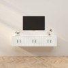 VidaXL Dulapuri TV montate pe perete, 3 buc., alb, 57x34,5x40 cm