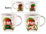 Set 2 cani Craciun portelan 9x9.5 cm, 350 ml