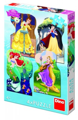 Puzzle 4 in 1 - Printesele si prieteni - 54 piese foto