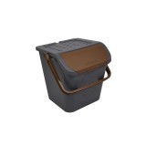 Cos stivuibil cu capac si maner, 28 litri, Eco, maro, Plastor Trading