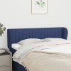 VidaXL Tăblie de pat cu aripioare, albastru, 147x23x78/88 cm textil 3117386