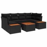 Cumpara ieftin Set de canapele pentru gradina 6 buc. Negru Rattan poli