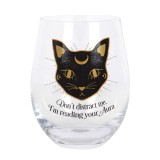 Pahar Vin Pisică Mystic Mog - Aura Ta, 500ml, Cadou Iubitori Pisici, Design Esoteric, Spălare Manuală