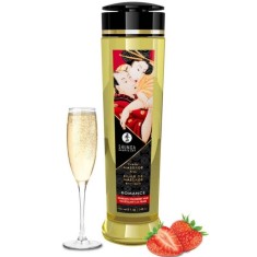 Ulei de Masaj Shunga Romance, Aroma Vin Spumant de Capsuni, 240 ml