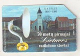 bnk card Cartele telefonice - Lithuania - URMET - 70 Years of Radio, Kaunas - Col:LT-LTV-M018