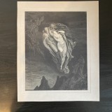Gustave Dore, Paolo și Francesca &icirc;n Divina Comedie, litografie, 1885