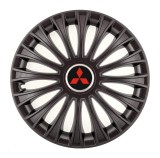 Set 4 Capace Roti Autohelix MSA&reg;, potrivite jantelor de R14, pentru Mitsubishi, model dino Negru