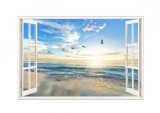 Cumpara ieftin Sticker decorativ, Fereastra 3D, Ocean, 85 cm, 584STK, natura si peisaje
