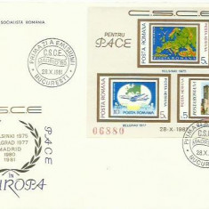 Romania FDC 1981 - colita nedantelata - CSCE Europa - LP 1043