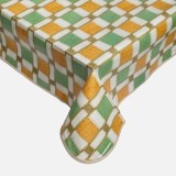 Fata de masa PVC cu model in carouri, 180x140 cm, Bej, CMCLASS