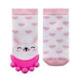 Sosete cu accesoriu dentitie BabyJem Teether Socks (Culoare: Roz)